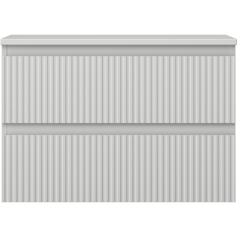 Mexen Rivel kúpeľňová skrinka pod umývadlo 70 cm s doskou, 2 zásuvky, drážkovaná, sivá matná - 91A20-07047-2-BFFC62