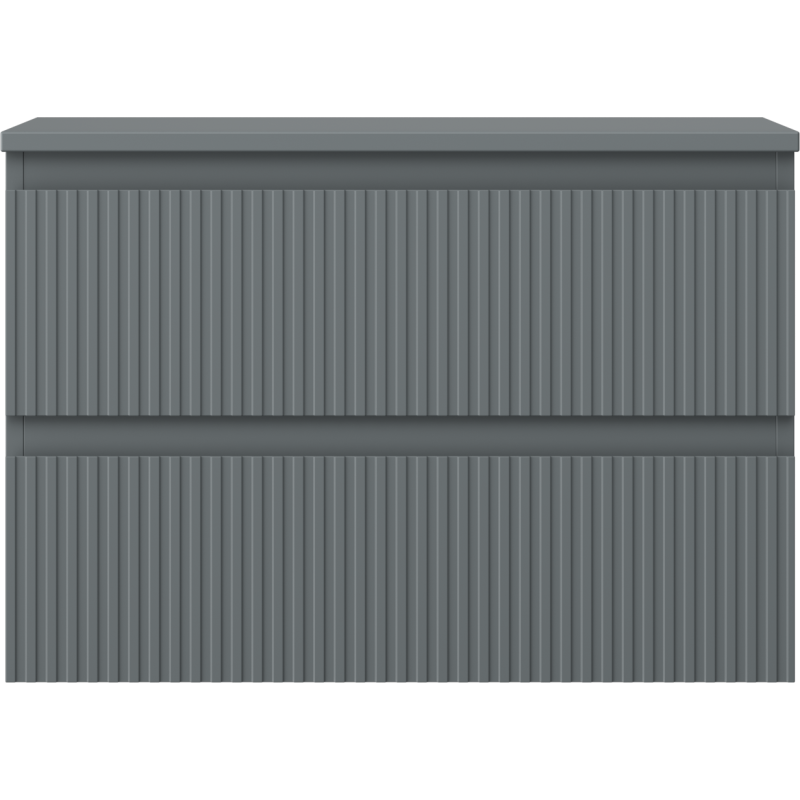 Mexen Rivel kúpeľňová skrinka pod umývadlo 70 cm s doskou, 2 zásuvky, drážkovaná, grafit mat - 91A20-07047-2-BFFC66