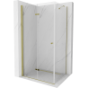 Mexen Lima skladací sprchový kút 90 x 70 cm, transparentný, zlatý - 856-090-070-50-00