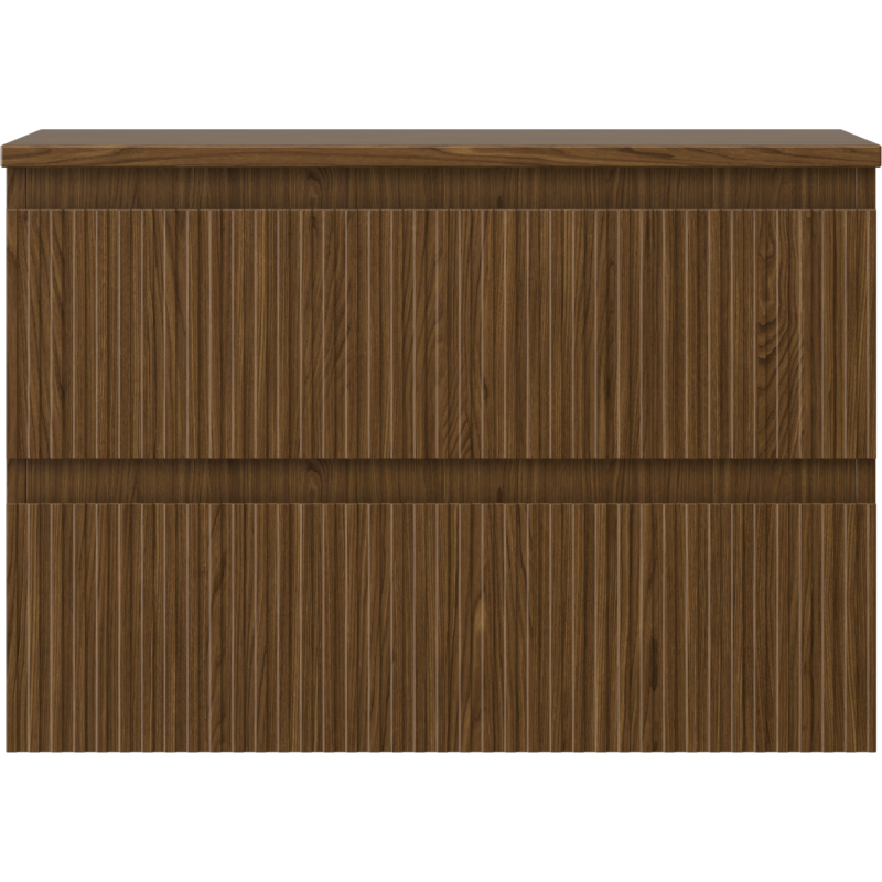 Mexen Rivel kúpeľňová skrinka pod umývadlo 70 cm s doskou, 2 zásuvky, ryhovaná, orech - 91A20-07047-2-BFFC86