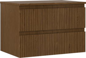 Mexen Rivel kúpeľňová skrinka pod umývadlo 70 cm s doskou, 2 zásuvky, ryhovaná, orech - 91A20-07047-2-BFFC86