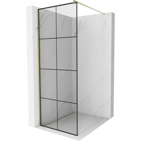 Mexen Kioto sprchová stena 70 x 200 cm, transparentnéné/čierny vzor 8 mm, zlatá - 800-070-101-50-77