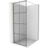 Mexen Kioto sprchová stena Walk-in 80 x 200 cm, čierna mriežka 8 mm, zlatá - 800-080-101-50-77