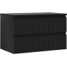 Mexen Rivel kúpeľňová zásuvková skrinka 80 cm s doskou, 2 zásuvky, ryhovaná, čierna mat - 91A20-08047-2-BFFC71