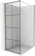 Mexen Kioto sprchová stena 90 x 200 cm, transparentnéné/čierny vzor 8 mm, zlatá - 800-090-101-50-77