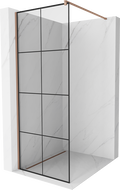 Mexen Kioto sprchová stena 80 x 200 cm, transparentnéné/čierny vzor 8 mm, zlatoružová - 800-080-101-60-77