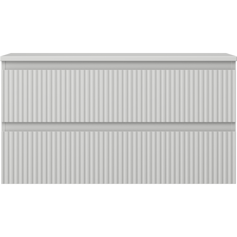 Mexen Rivel skrinka pod umývadlo 90 cm s doskou, 2 zásuvky, drážkovaná, šedá matná - 91A20-09047-2-BFFC62