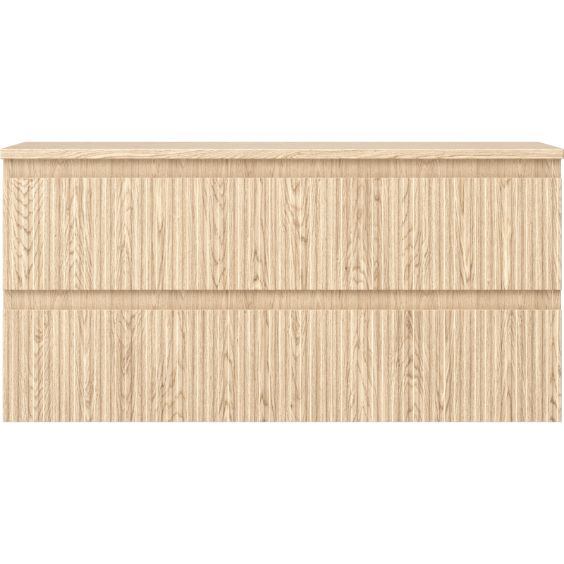 Mexen Rivel kúpeľňová skrinka pod umývadlo 100 cm s doskou, 2 zásuvky, ryhovaná, dub - 91A20-10047-2-BFFC81