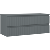 Mexen Rivel kúpeľňová skrinka pod umývadlo 120 cm s doskou, 2 zásuvky, ryhované, grafit mat - 91A20-12047-2-BFFC66