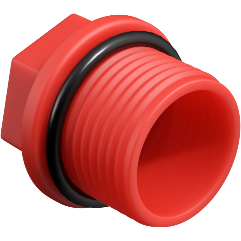 Mexen PPR krátka zátka na testovanie 3/4 GZ červená - W97343-34-01