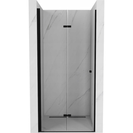 Mexen Lima skladacie sprchové dvere 80 cm, priehľadné, čierne - 856-080-000-70-00