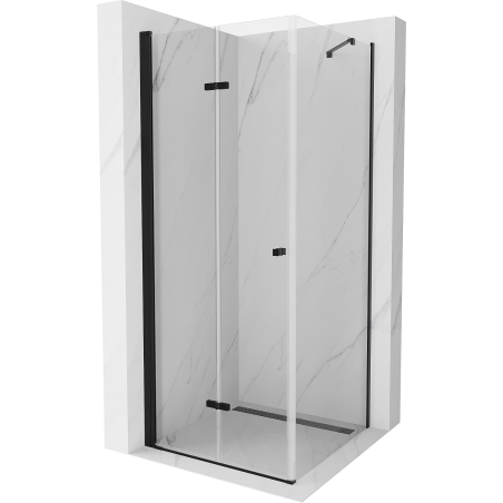 Mexen Lima sprchovací kút skladací 70 x 70 cm, priehľadný, čierny - 856-070-070-70-00