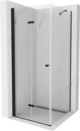 Mexen Lima sprchovací kút skladací 70 x 70 cm, priehľadný, čierny - 856-070-070-70-00