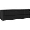 Mexen Rivel kúpeľňová skrinka pod umývadlo 160 cm s doskou, 2 zásuvky, drážkovaná, čierna matná - 91A20-16047-2-BFFC71