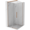 Mexen Rox posuvný sprchový kút 95 x 95 cm, transparentný, brúsená meď - 8C2-095-095-65-00