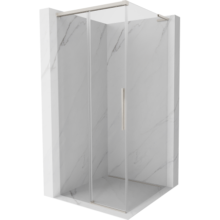 Mexen Rox L sprchová kabína posuvná 120 x 120 cm, transparentná, kartáčovaný nikel - 8C2L-120-120-97-00