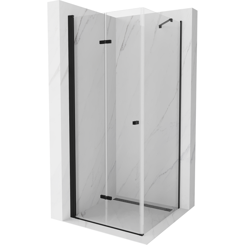 Mexen Lima skladacia sprchová kabína 90 x 90 cm, transparentná, čierna - 856-090-090-70-00