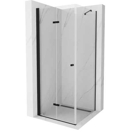 Mexen Lima skladacia sprchová kabína 90 x 90 cm, transparentná, čierna - 856-090-090-70-00