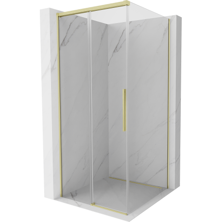 Mexen Rox posuvný sprchový kút 100 x 100 cm, transparentný, zlatý kartáčovaný - 8C2-100-100-55-00
