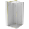 Mexen Rox posuvný sprchový kút 100 x 100 cm, transparentný, zlatý kartáčovaný - 8C2-100-100-55-00