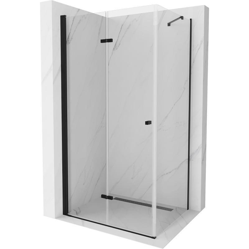 Mexen Lima skladací sprchovací kút 90 x 120 cm, transparentný, čierny - 856-090-120-70-00