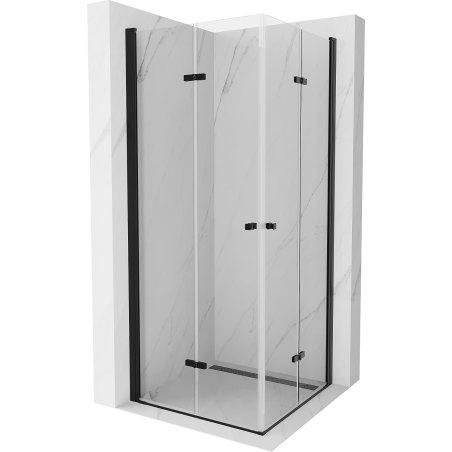 Mexen Lima Dvojitá skladacia sprchová kabína 90 x 90 cm, transparentná, čierna - 856-090-090-70-00-02