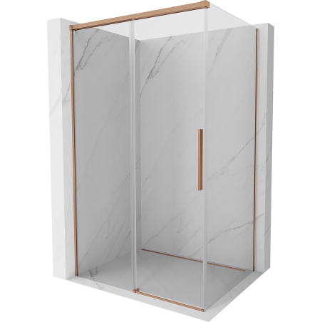 Mexen Rox posuvná sprchová kabína 110 x 120 cm, transparentná, brúsená meď - 8C2-110-120-65-00