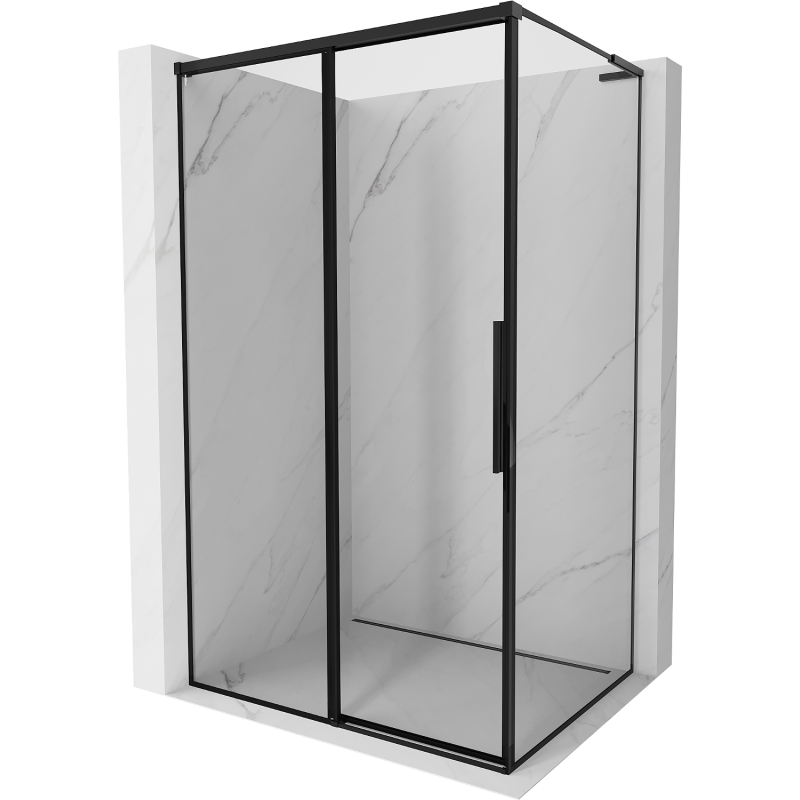 Mexen Rox L sprchový kút posuvný ľavý 120 x 90 cm, čierny rám, čierny - 8C2L-120-090-70-70-L