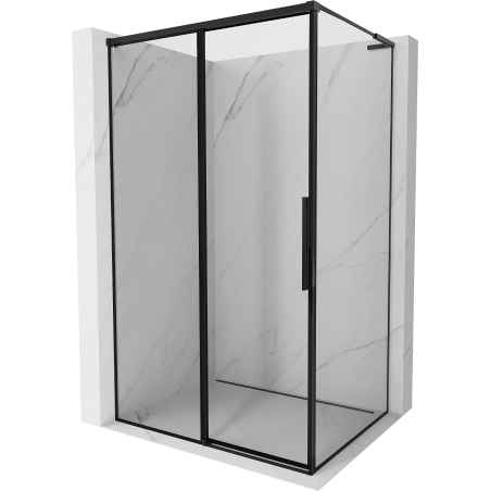 Mexen Rox L sprchový kút posuvný ľavý 120 x 90 cm, čierny rám, čierny - 8C2L-120-090-70-70-L