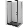 Mexen Apia posuvná sprchová kabína 130 x 100 cm, transparentná, čierna + vanička Flat, čierna - 840-130-100-70-00-4070B