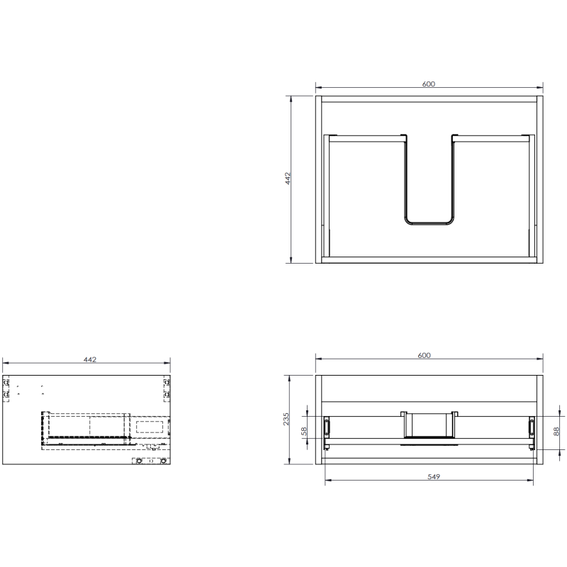 Mexen Orio kúpeľňová skrinka 60 cm s umývadlom Otis, 1 zásuvka, biely lesk - 91A10-06023-1-BF00-W18M00