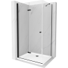 Mexen Lima skladací sprchový kút 120 x 70 cm, transparentný, čierny + vanička Flat, biela - 856-120-070-70-00-4010B
