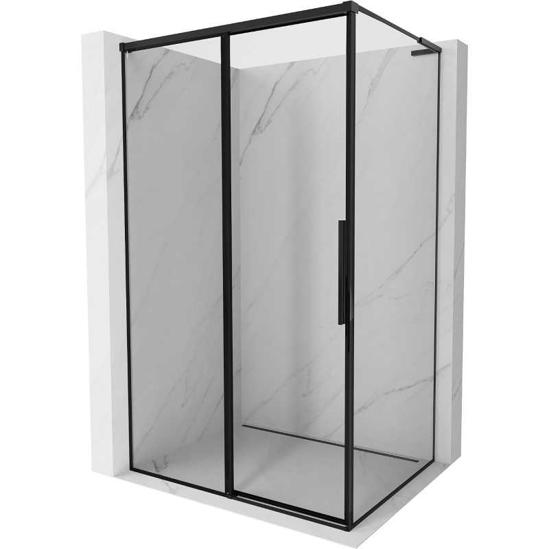 Mexen Rox L Sprchový kút posuvný ľavý 110 x 120 cm, čierny rám, čierny - 8C2L-110-120-70-70-L