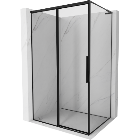 Mexen Rox L Sprchový kút posuvný ľavý 110 x 120 cm, čierny rám, čierny - 8C2L-110-120-70-70-L