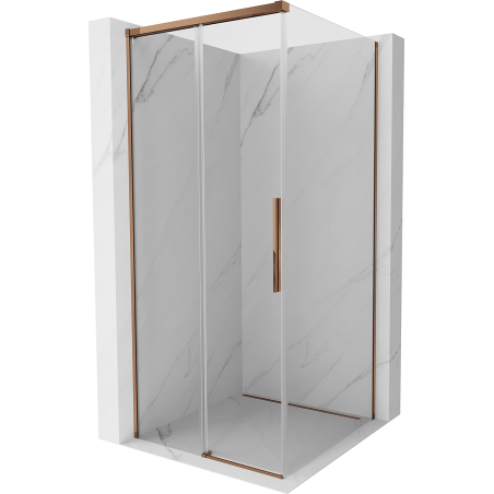 Mexen Rox posuvná sprchová kabína 90 x 90 cm, priehľadná, ružové zlato - 8C2-090-090-60-00
