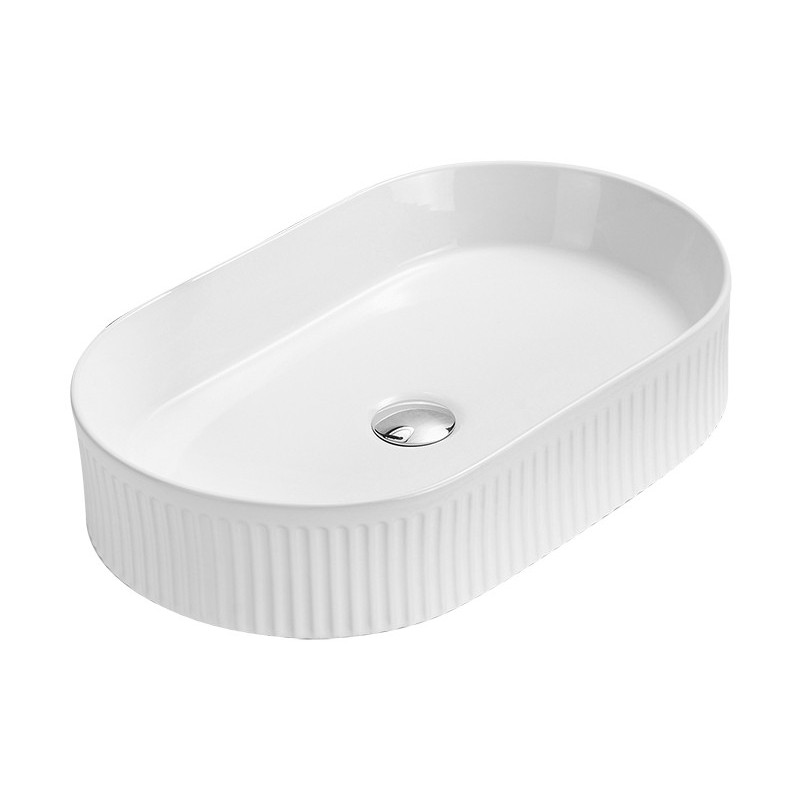 Mexen Grovo umývadlo na dosku ryhované 57 x 36 cm, biele - 22305700