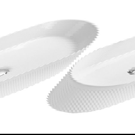 Mexen Grovo umývadlo na dosku ryhované 57 x 36 cm, biela - 22305700