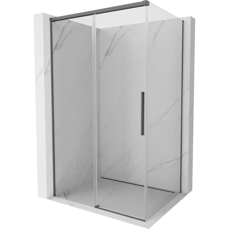 Mexen Rox sprchový kút presúvací 105 x 95 cm, transparentný, kartáčovaný gun gray - 8C2-105-095-66-00