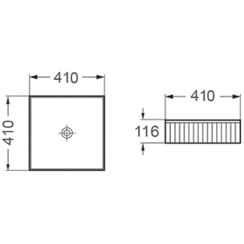 Mexen Grovo umývadlo na doske ryhované 41 x 41 cm, čierna matná - 22304185