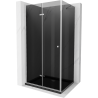 Mexen Lima skladací sprchový kút 80 x 100 cm, grafit, chróm + vanička Flat, čierny - 856-080-100-01-40-4070