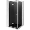Mexen Lima skladací sprchovací kút 90 x 90 cm, grafit, chróm + vanička Flat, čierna - 856-090-090-01-40-4070