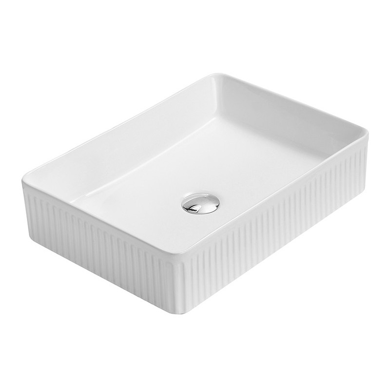 Mexen Grovo ryhované umývadlo na dosku 51 x 37 cm, biele - 22305100