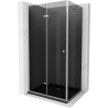 Mexen Lima skladací sprchový kút 90 x 120 cm, grafit, chróm + vanička Flat, čierny - 856-090-120-01-40-4070