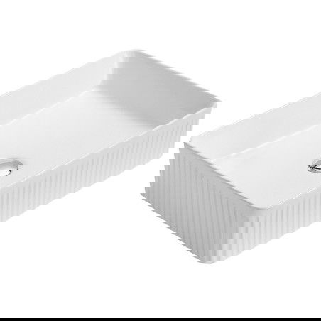 Mexen Grovo umývadlo na pult rebrované 50 x 34 cm, biele - 22305000