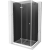 Mexen Lima skladací sprchovací kút 70 x 90 cm, grafit, chróm + vanička Flat, biela - 856-070-090-01-40-4010