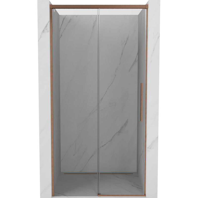 Mexen Rox zasúvacie sprchové dvere 115 cm, transparentné, brúsená meď - 8C2-115-000-65-00