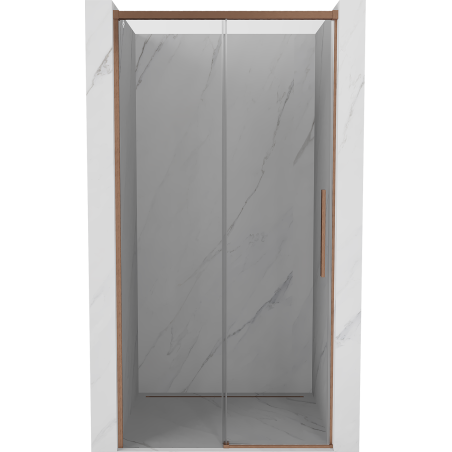 Mexen Rox zasúvacie sprchové dvere 115 cm, transparentné, brúsená meď - 8C2-115-000-65-00