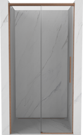 Mexen Rox sprchové dvere posuvné 130 cm, transparentné, brúsená meď - 8C2-130-000-65-00