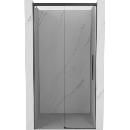 Mexen Rox posuvné sprchové dvere 135 cm, transparentné, kartáčovaná gun gray - 8C2-135-000-66-00