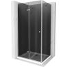 Mexen Lima skladacia sprchová kabína 90 x 80 cm, grafit, chróm + vanička Flat, biela - 856-090-080-01-40-4010